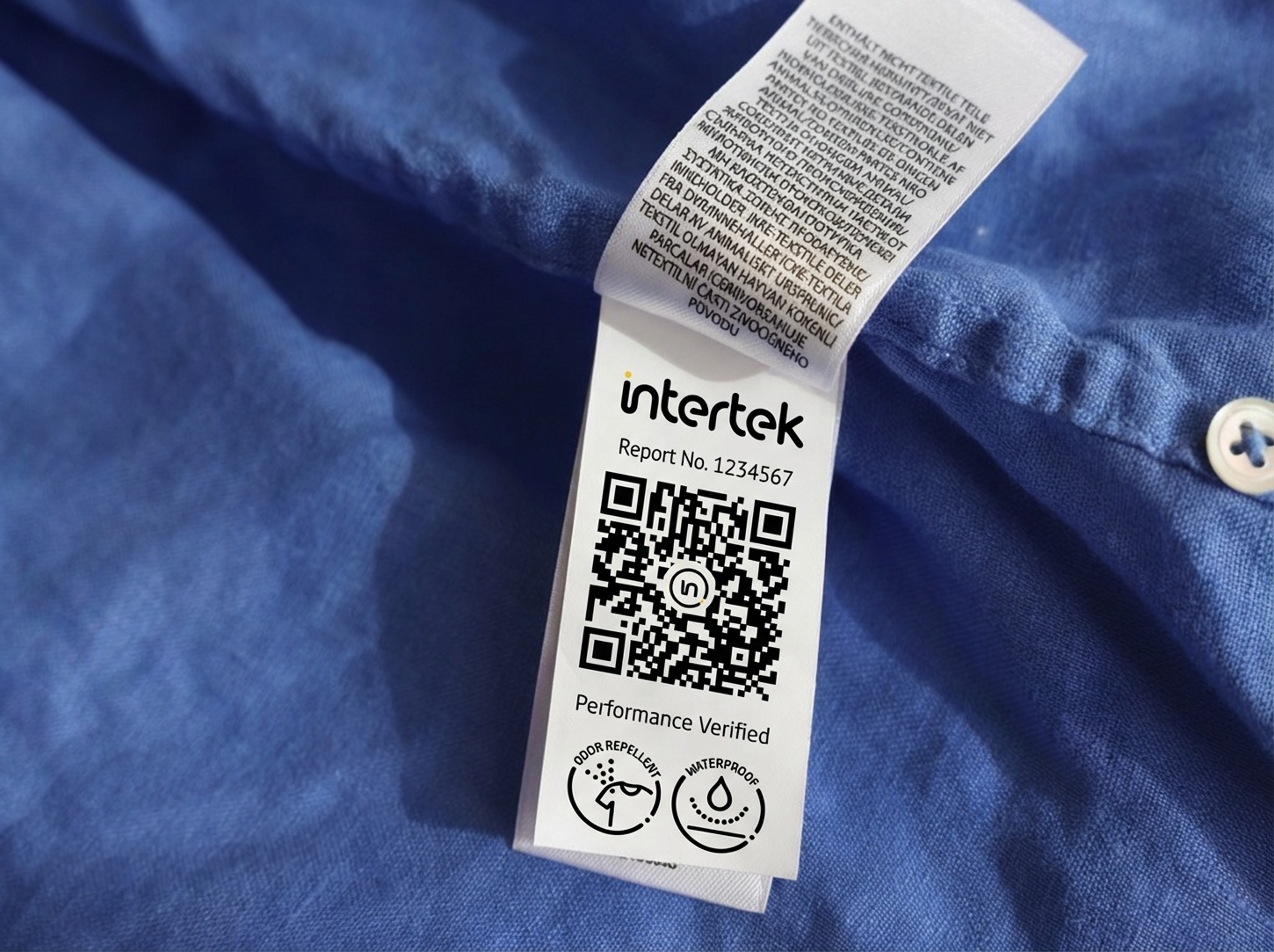 Care label with Intertek High-Performance mark verification
