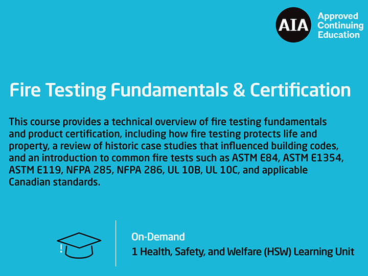 Fire Testing Fundamentals & Certification AIA course